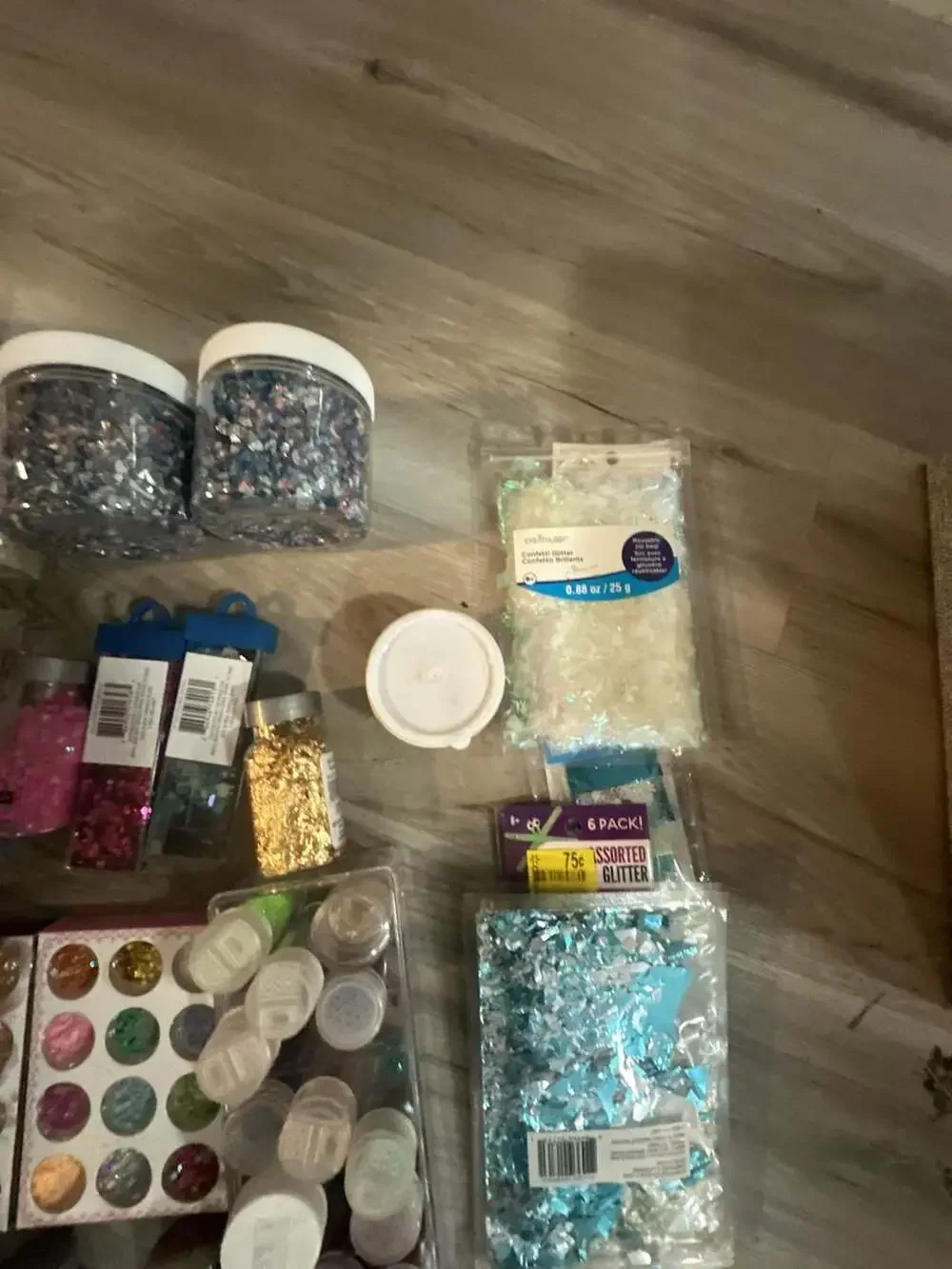 Large Assorted Craft Glitter, Confetti, and Nail Art Decorative Supply Collectio